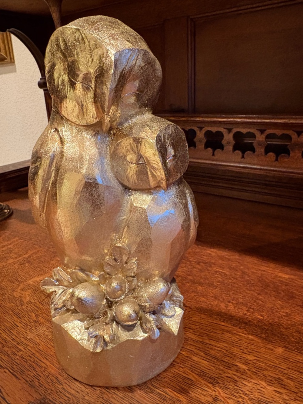 Gold Owl Pair Decorative Figurine